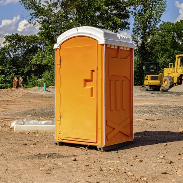 how often are the portable restrooms cleaned and serviced during a rental period in Wilroads Gardens